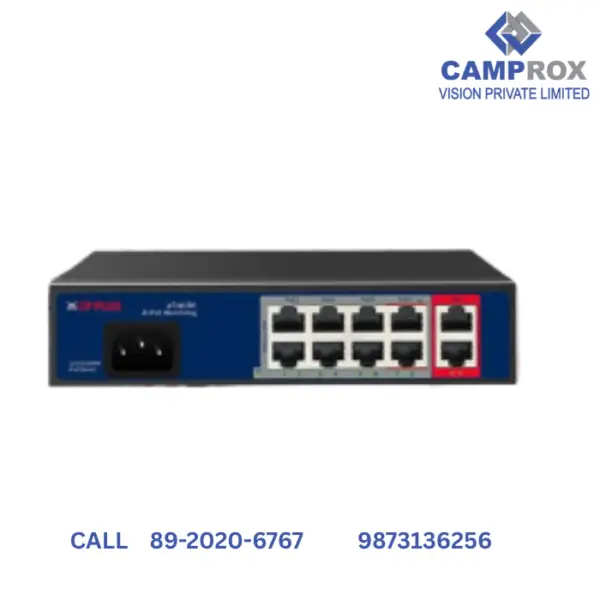 CP PLUS PoE 8+2 Port Full GIGA(CP-ANW-GPU8G2-N12)